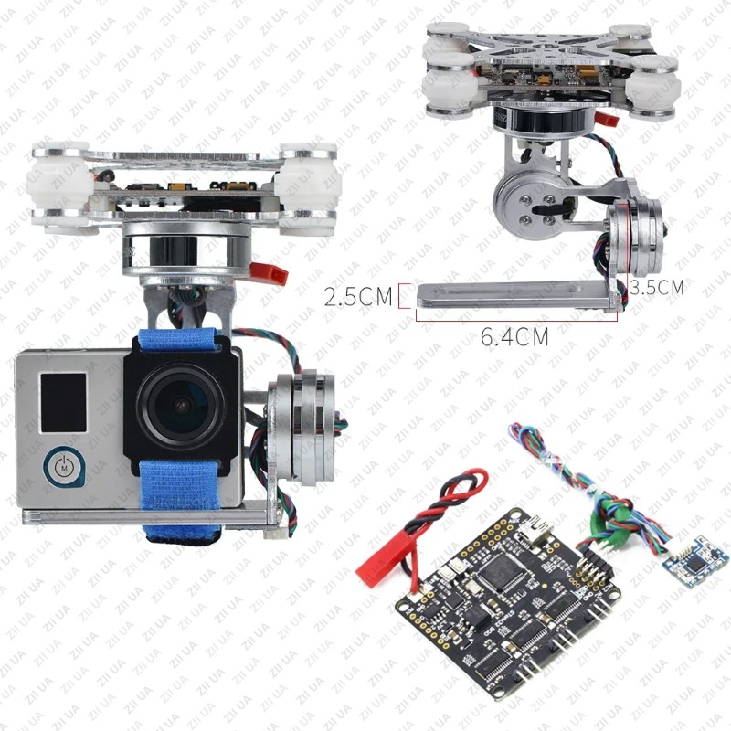 Drone Gimbal Mount - 3-Achsen-Brushless-Gimbal-Kamerahalterung & 32-Bit-Storm32-Controller-Board für Gopro3/Gopro4/SJ4000/Xiaomi FPV-Kameradrohnen